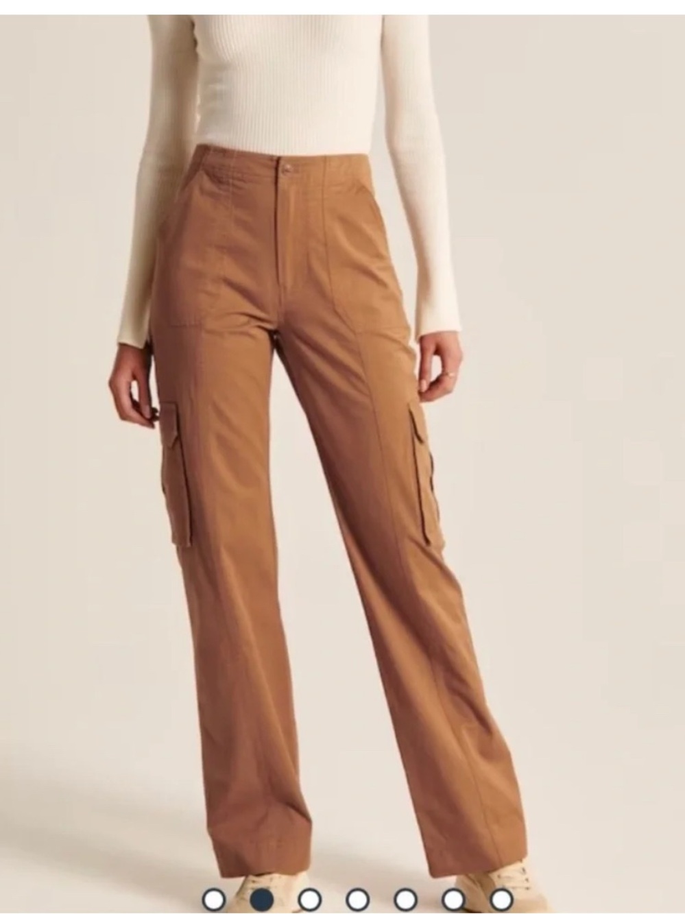 Abercrombie Wide-Leg Cargo Pants in Camel